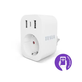   TESLA Smart Plug SP300 3USB - okos konnektor (2+1USB) - megújult csomagolásban