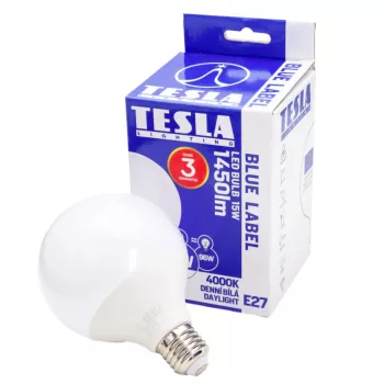   Tesla - LED GLOBE izzó, E27, 15W, 230V, 1450lm, 4000K, 270°