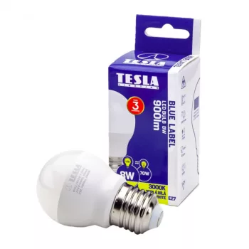   Tesla - LED minigömb izzó, E27, 8W, 230V, 900lm, 3000K, 220°