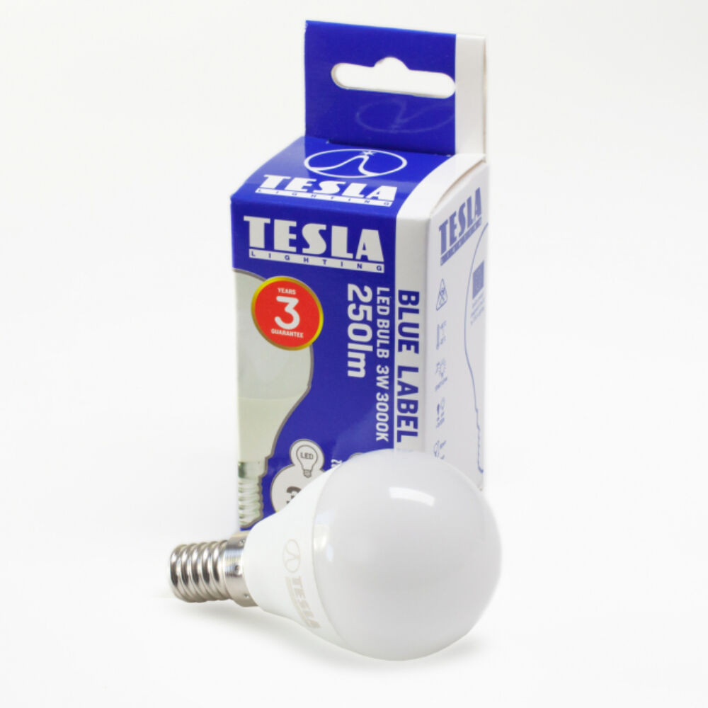 Tesla - LED minigömb, E14, 3W, 230V, 250lm, 3000K, 220° termék 2. képe